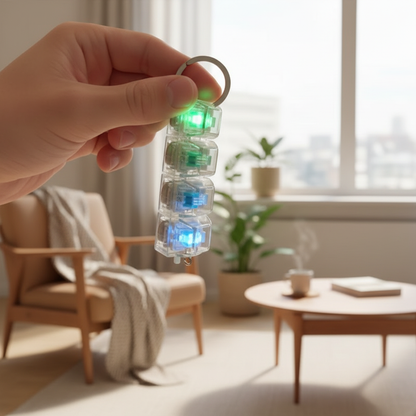 New Stress Anxiety Relief Keyboard Keychain Four Finger Button for Office Home Adults Kid Decompression Clicker Hot Gadget Gifts